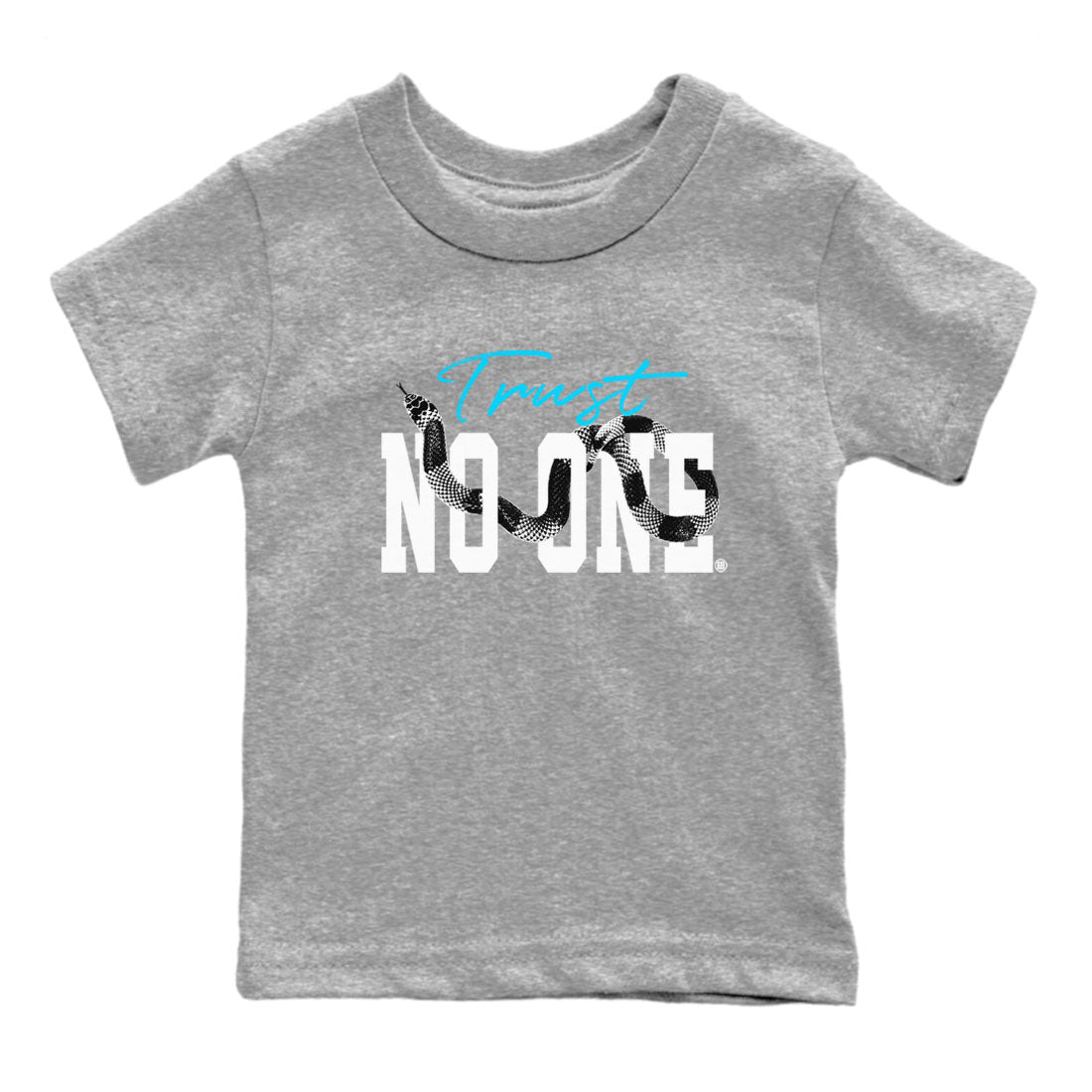 9s Powder Blue shirt to match jordans Trust No One sneaker tees Air Jordan 9 Powder Blue SNRT sneaker release tees baby toddler Heather Grey 2 cotton Shirt