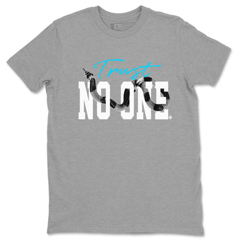 9s Powder Blue shirt to match jordans Trust No One sneaker tees Air Jordan 9 Powder Blue SNRT Sneaker Release Tees unisex cotton Heather Grey 2 crew neck shirt