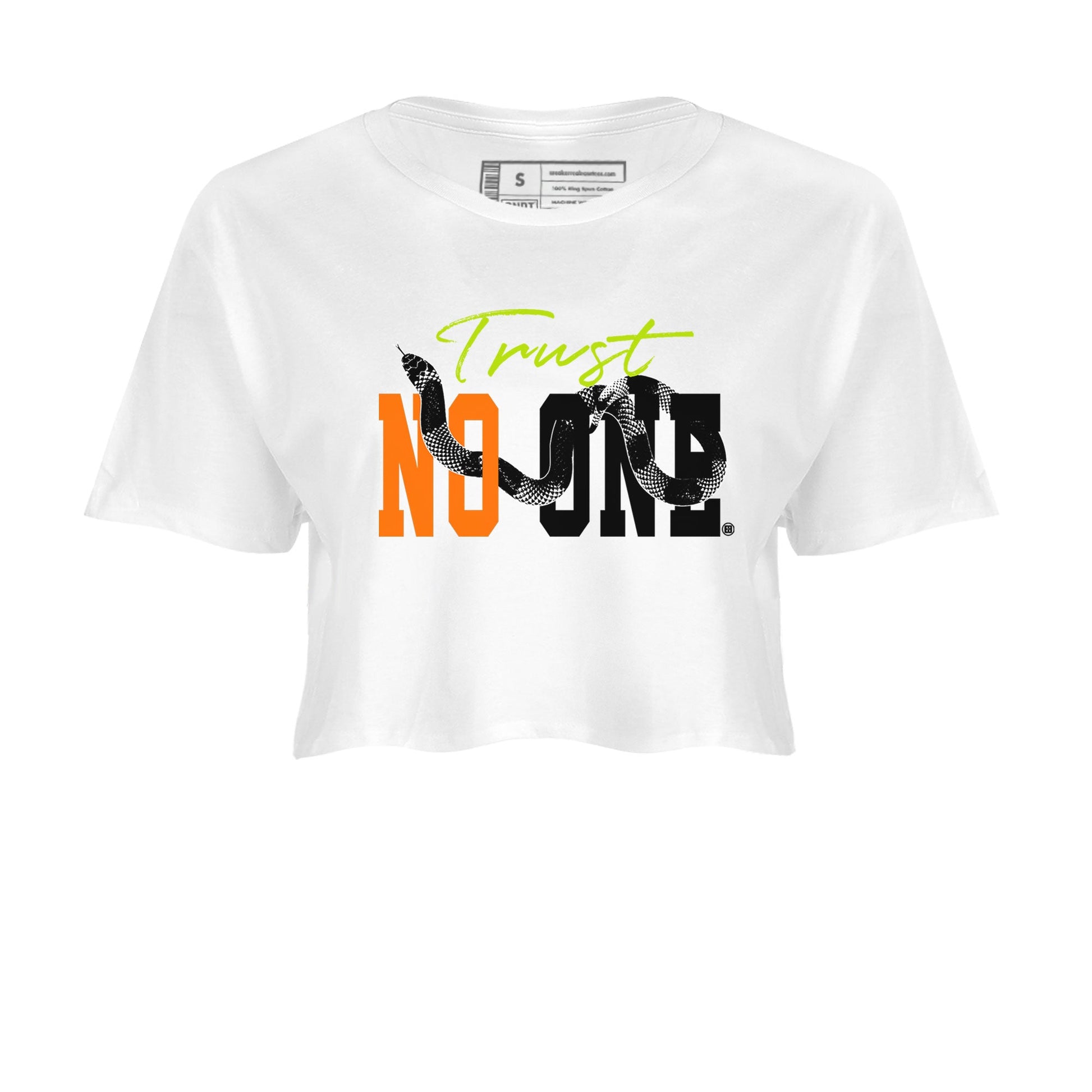 Dunk Mid Premium shirt to match jordans Trust No One sneaker tees Special Halloween Costume Dunk Mid Halloween SNRT Sneaker Tees White 2 Crop T-Shirt