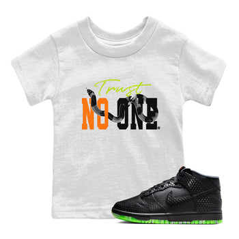 Dunk Mid Premium shirt to match jordans Trust No One sneaker tees Special Halloween Costume Dunk Mid Halloween SNRT Sneaker Tees Baby Toddler White 1 T-Shirt