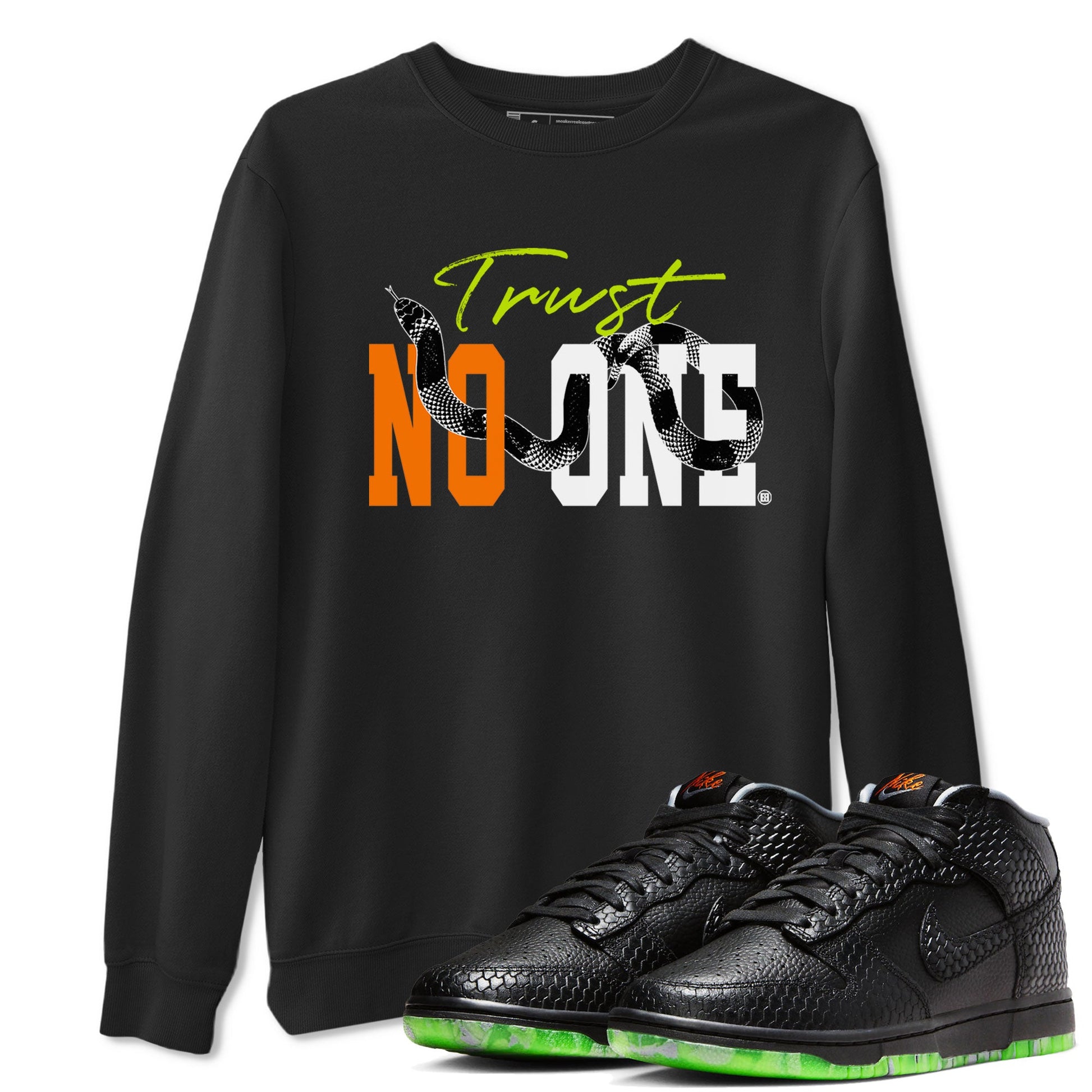 Dunk Mid Premium shirt to match jordans Trust No One sneaker tees Special Halloween Costume Dunk Mid Halloween SNRT Sneaker Tees Unisex Black 1 T-Shirt