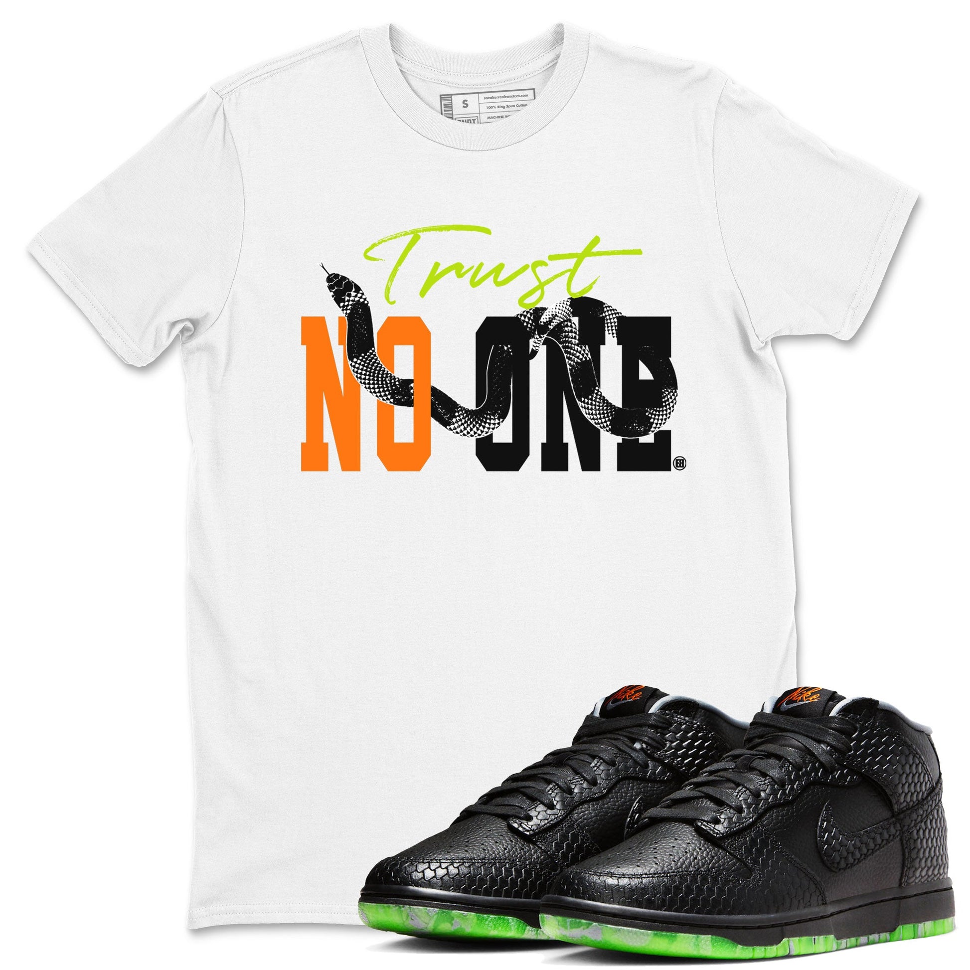 Dunk Mid Premium shirt to match jordans Trust No One sneaker tees Special Halloween Costume Dunk Mid Halloween SNRT Sneaker Tees Unisex White 1 T-Shirt