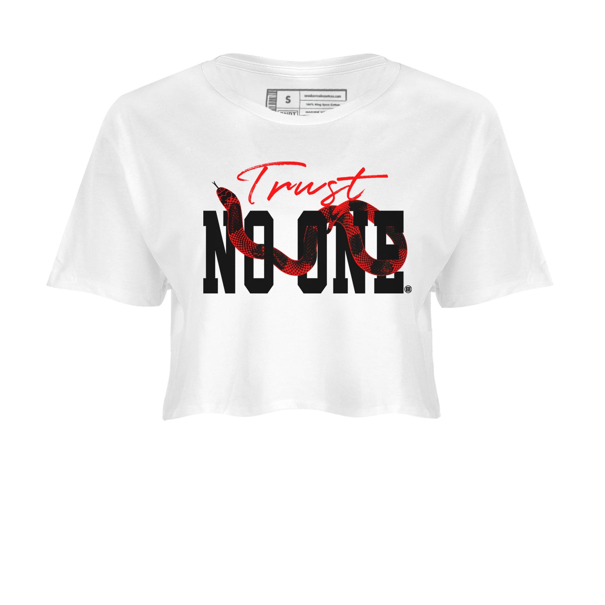 Adidas Yeezy Boost 350 V2 Bred shirt to match jordans Trust No One sneaker tees Yeezy 350 Bred SNRT Sneaker Release Tees White 2 Crop T-Shirt