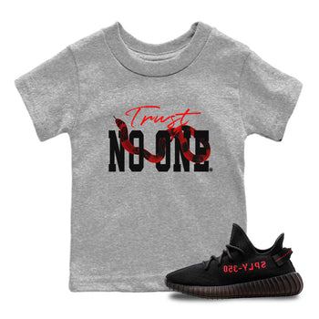 Adidas Yeezy Boost 350 V2 Bred shirt to match jordans Trust No One sneaker tees Yeezy 350 Bred SNRT Sneaker Release Tees Baby Toddler Heather Grey 1 T-Shirt
