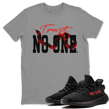 Adidas Yeezy Boost 350 V2 Bred shirt to match jordans Trust No One sneaker tees Yeezy 350 Bred SNRT Sneaker Release Tees Unisex Heather Grey 1 T-Shirt