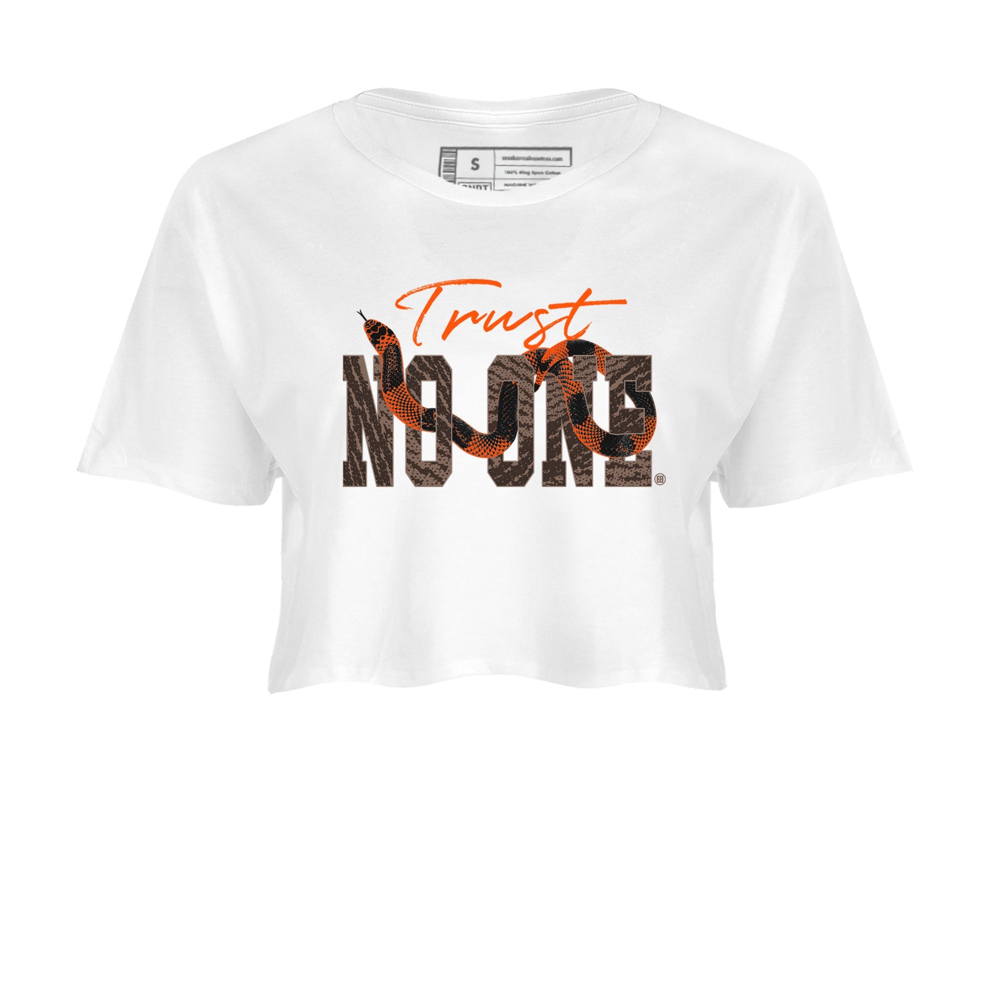 Yeezy Boost 350 Carbon Beluga shirt to match jordans Trust No One sneaker tees Yeezy 350 Carbon Beluga SNRT Sneaker Release Tees Crew Neck T-ShirtWhite 2 Crop T-Shirt