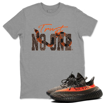 Yeezy Boost 350 Carbon Beluga shirt to match jordans Trust No One sneaker tees Yeezy 350 Carbon Beluga SNRT Sneaker Release Tees Crew Neck T-ShirtUnisex Heather Grey 1 T-Shirt