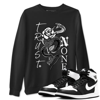 1s Black White shirt to match jordans Trust None sneaker tees Air Jordan 1 Black White SNRT Sneaker Release Tees unisex cotton Black 1 crew neck shirt