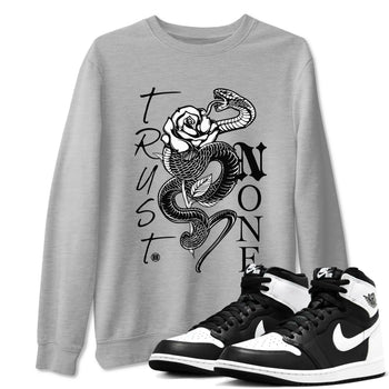 1s Black White shirt to match jordans Trust None sneaker tees Air Jordan 1 Black White SNRT Sneaker Release Tees unisex cotton Heather Grey 1 crew neck shirt