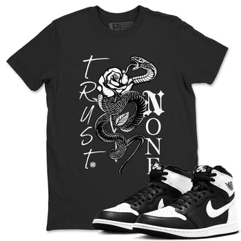 1s Black White shirt to match jordans Trust None sneaker tees Air Jordan 1 Black White SNRT Sneaker Release Tees unisex cotton Black 1 crew neck shirt