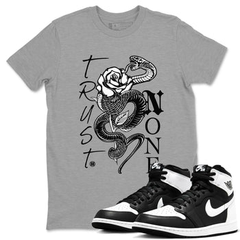 1s Black White shirt to match jordans Trust None sneaker tees Air Jordan 1 Black White SNRT Sneaker Release Tees unisex cotton Heather Grey 1 crew neck shirt
