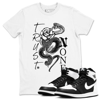 1s Black White shirt to match jordans Trust None sneaker tees Air Jordan 1 Black White SNRT Sneaker Release Tees unisex cotton White 1 crew neck shirt