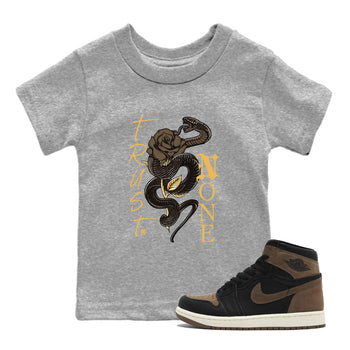 Air Jordan 1 Palomino shirt to match jordans Trust None sneaker tees Crew Neck Jordan 1 Retro High OG Palomino SNRT Sneaker Release Tees Baby Toddler Heather Grey 1 T-Shirt