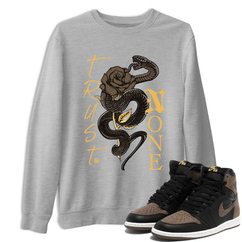 Air Jordan 1 Palomino shirt to match jordans Trust None sneaker tees Crew Neck Jordan 1 Retro High OG Palomino SNRT Sneaker Release Tees Unisex Casual Shirts Heather Grey 1 T-Shirt