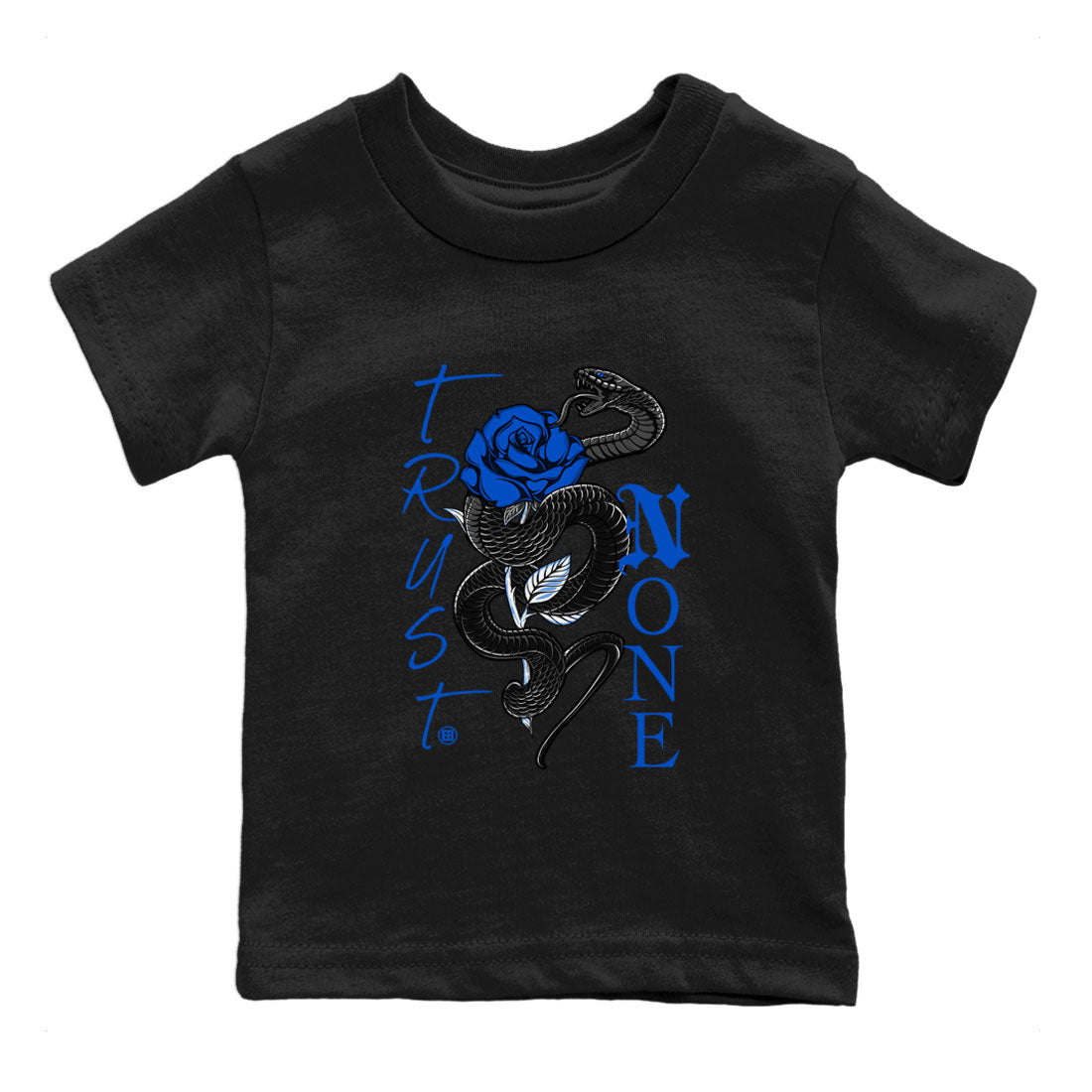 Air Jordan 1 Royal Reimagined shirt to match jordans Trust None sneaker tees Crew Neck Jordan 1 High OG Royal Reimagined SNRT Sneaker Release Tees Baby Toddler Black 2 T-Shirt