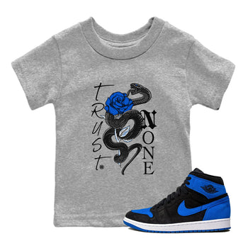 Air Jordan 1 Royal Reimagined shirt to match jordans Trust None sneaker tees Crew Neck Jordan 1 High OG Royal Reimagined SNRT Sneaker Release Tees Baby Toddler Heather Grey 1 T-Shirt
