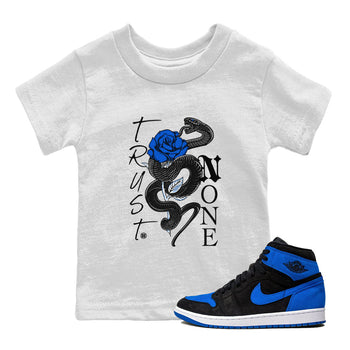 Air Jordan 1 Royal Reimagined shirt to match jordans Trust None sneaker tees Crew Neck Jordan 1 High OG Royal Reimagined SNRT Sneaker Release Tees Baby Toddler White 1 T-Shirt