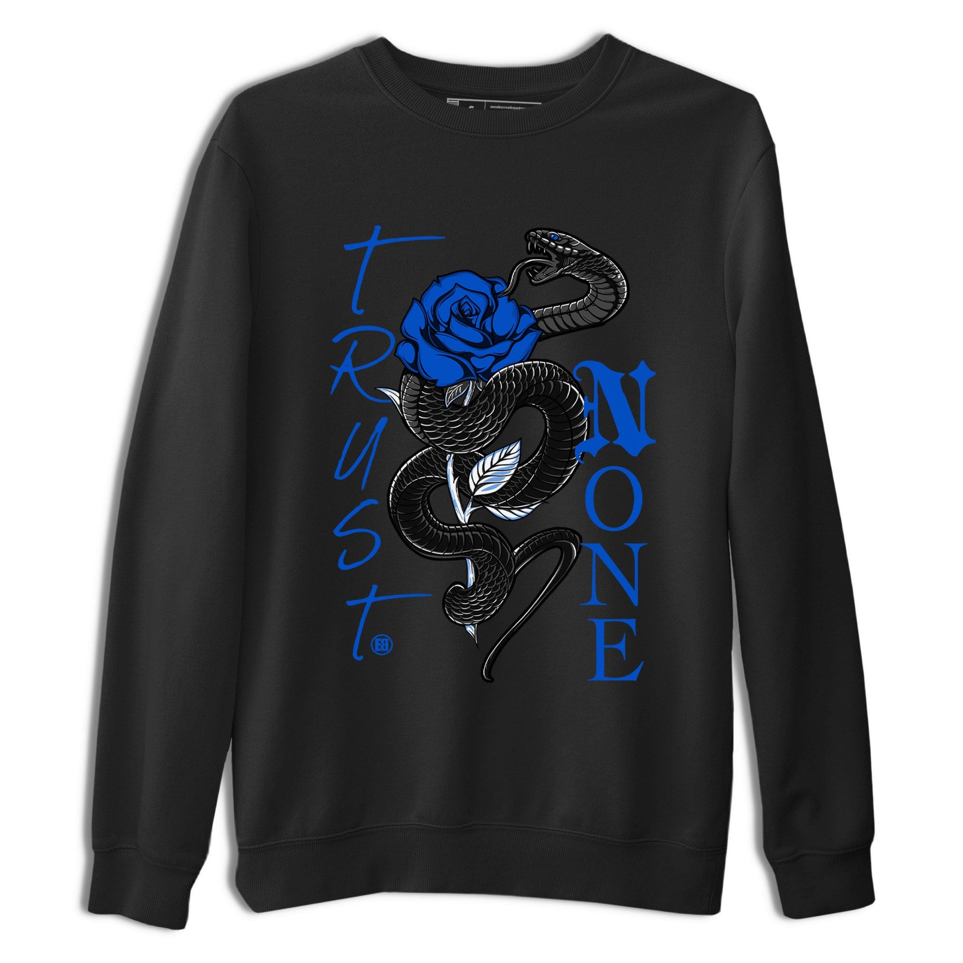 Air Jordan 1 Royal Reimagined shirt to match jordans Trust None sneaker tees Crew Neck Jordan 1 High OG Royal Reimagined SNRT Sneaker Release Tees Unisex Casual Shirts Black 2 T-Shirt