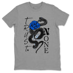 Air Jordan 1 Royal Reimagined shirt to match jordans Trust None sneaker tees Crew Neck Jordan 1 High OG Royal Reimagined SNRT Sneaker Release Tees Unisex Casual Shirts Heather Grey 2 T-Shirt