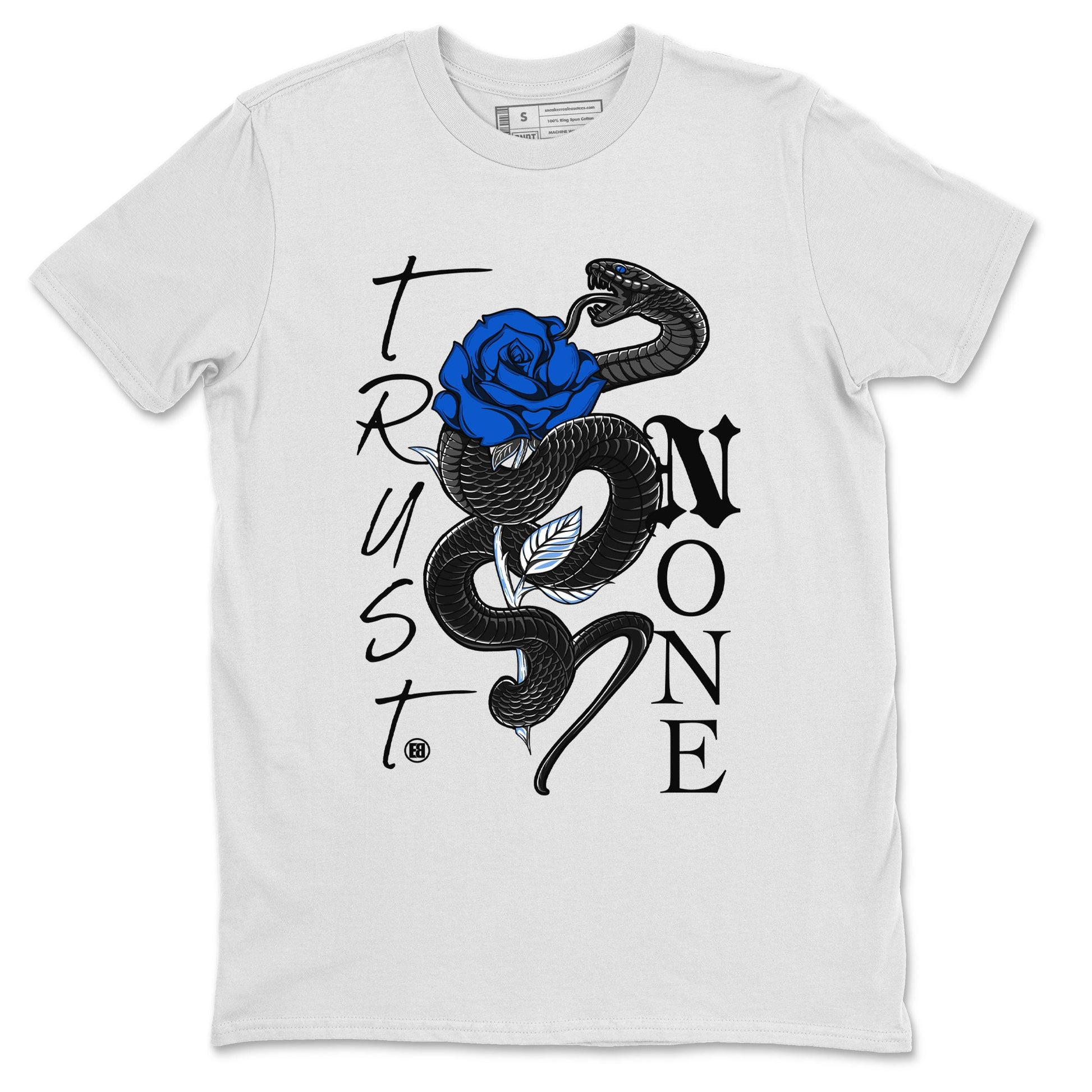 Air Jordan 1 Royal Reimagined shirt to match jordans Trust None sneaker tees Crew Neck Jordan 1 High OG Royal Reimagined SNRT Sneaker Release Tees Unisex Casual Shirts White 2 T-Shirt