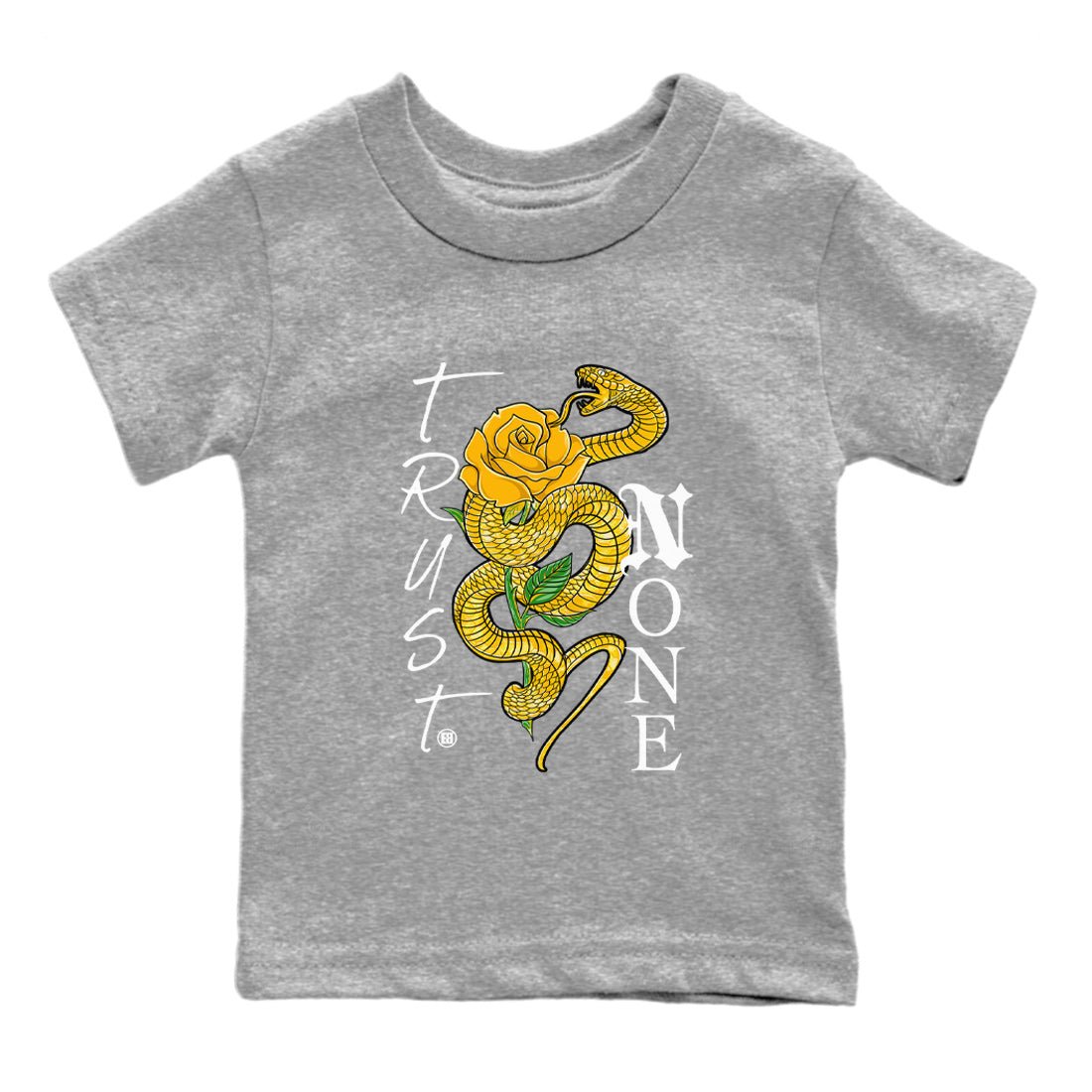Jordan 11 Yellow Snakeskin Sneaker Match Tees Trust None Sneaker Tees Air Jordan 11 Yellow Python Sneaker Release Tees Kids Shirts Heather Grey 2