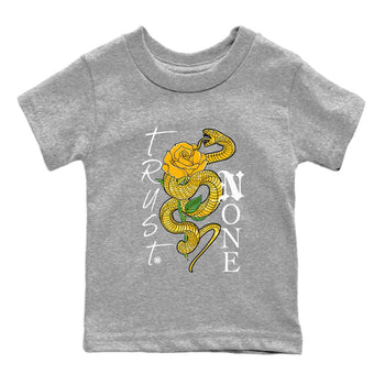 Jordan 11 Yellow Snakeskin Sneaker Match Tees Trust None Sneaker Tees Air Jordan 11 Yellow Python Sneaker Release Tees Kids Shirts Heather Grey 2