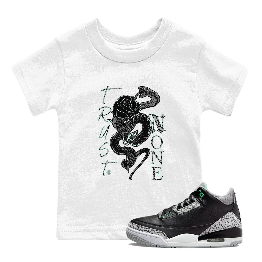 3s Green Glow shirt to match jordans Trust None sneaker tees Air Jordan 3 Green Glow SNRT sneaker release tees baby toddler White 1 cotton Shirt