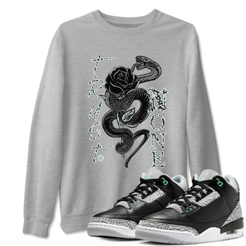 3s Green Glow shirt to match jordans Trust None sneaker tees Air Jordan 3 Green Glow SNRT Sneaker Release Tees unisex cotton Heather Grey 1 crew neck shirt