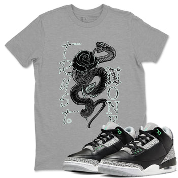 3s Green Glow shirt to match jordans Trust None sneaker tees Air Jordan 3 Green Glow SNRT Sneaker Release Tees unisex cotton Heather Grey 1 crew neck shirt