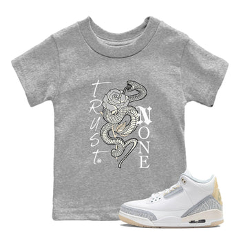 Air Jordan 3 Craft Ivory shirt to match jordans Trust None sneaker tees 3s Ivory SNRT sneaker release tees baby toddler Heather Grey 1 cotton Shirt