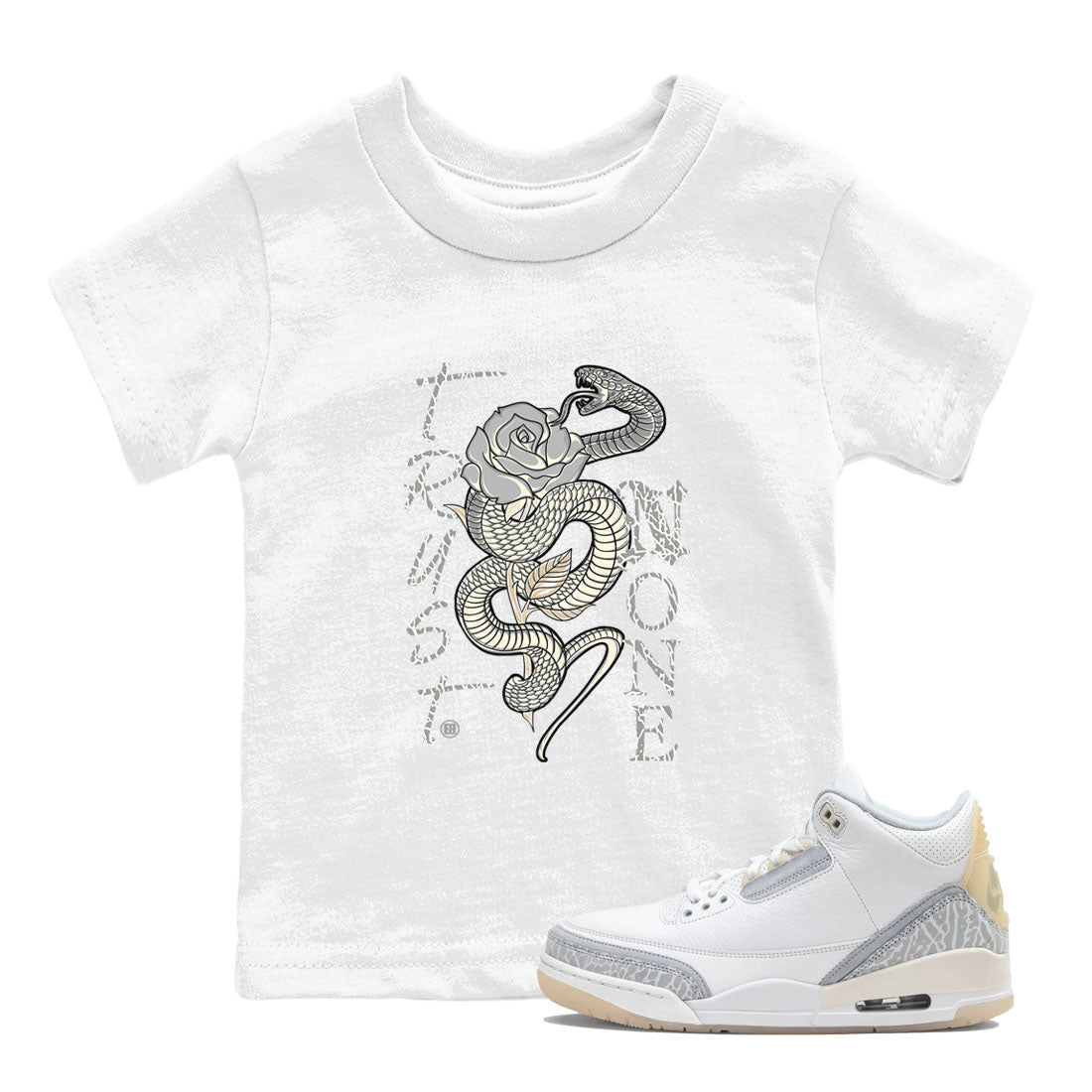 Air Jordan 3 Craft Ivory shirt to match jordans Trust None sneaker tees 3s Ivory SNRT sneaker release tees baby toddler White 1 cotton Shirt