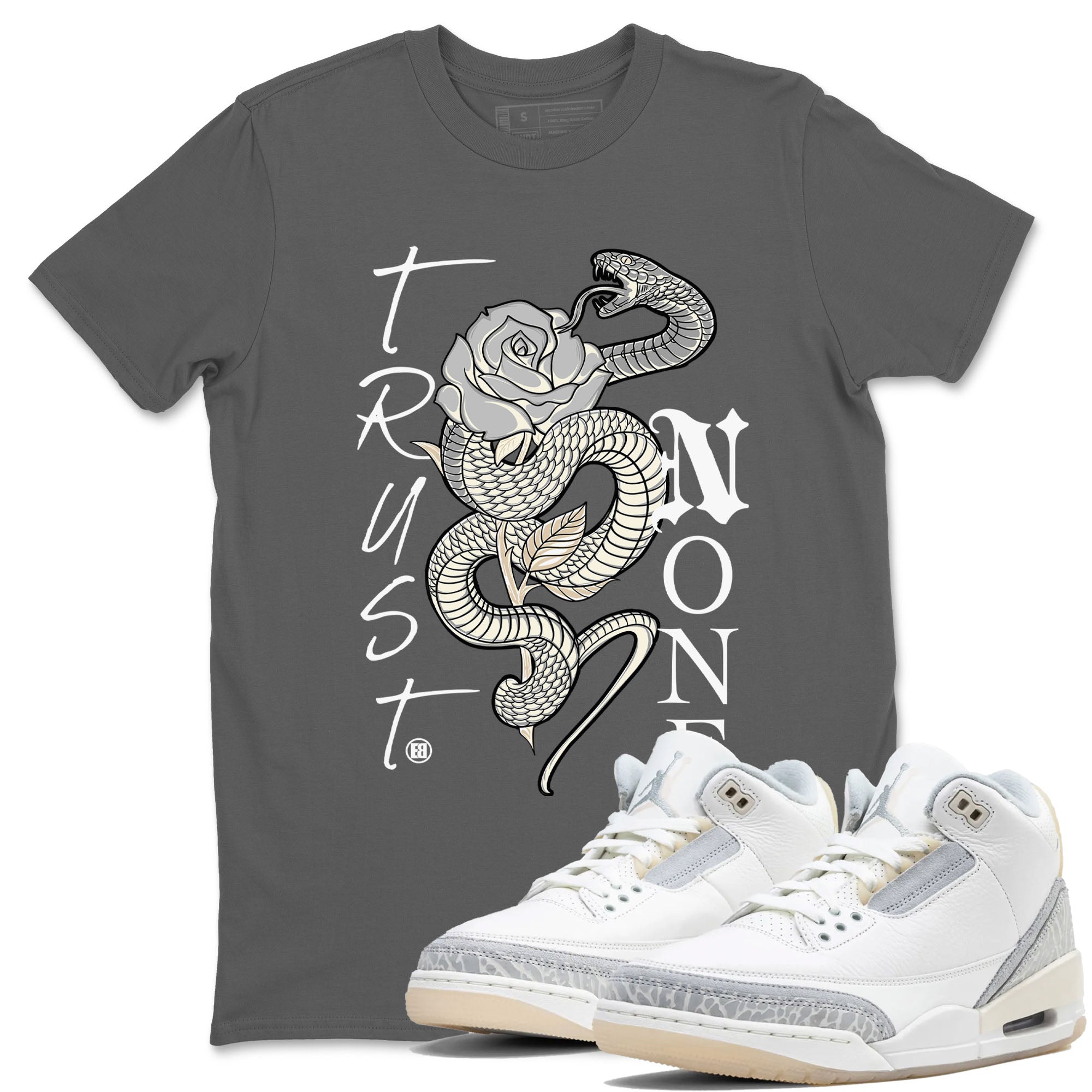 Air Jordan 3 Craft Ivory shirt to match jordans Trust None sneaker tees 3s Ivory SNRT Sneaker Release Tees unisex cotton Cool Grey 1 crew neck shirt