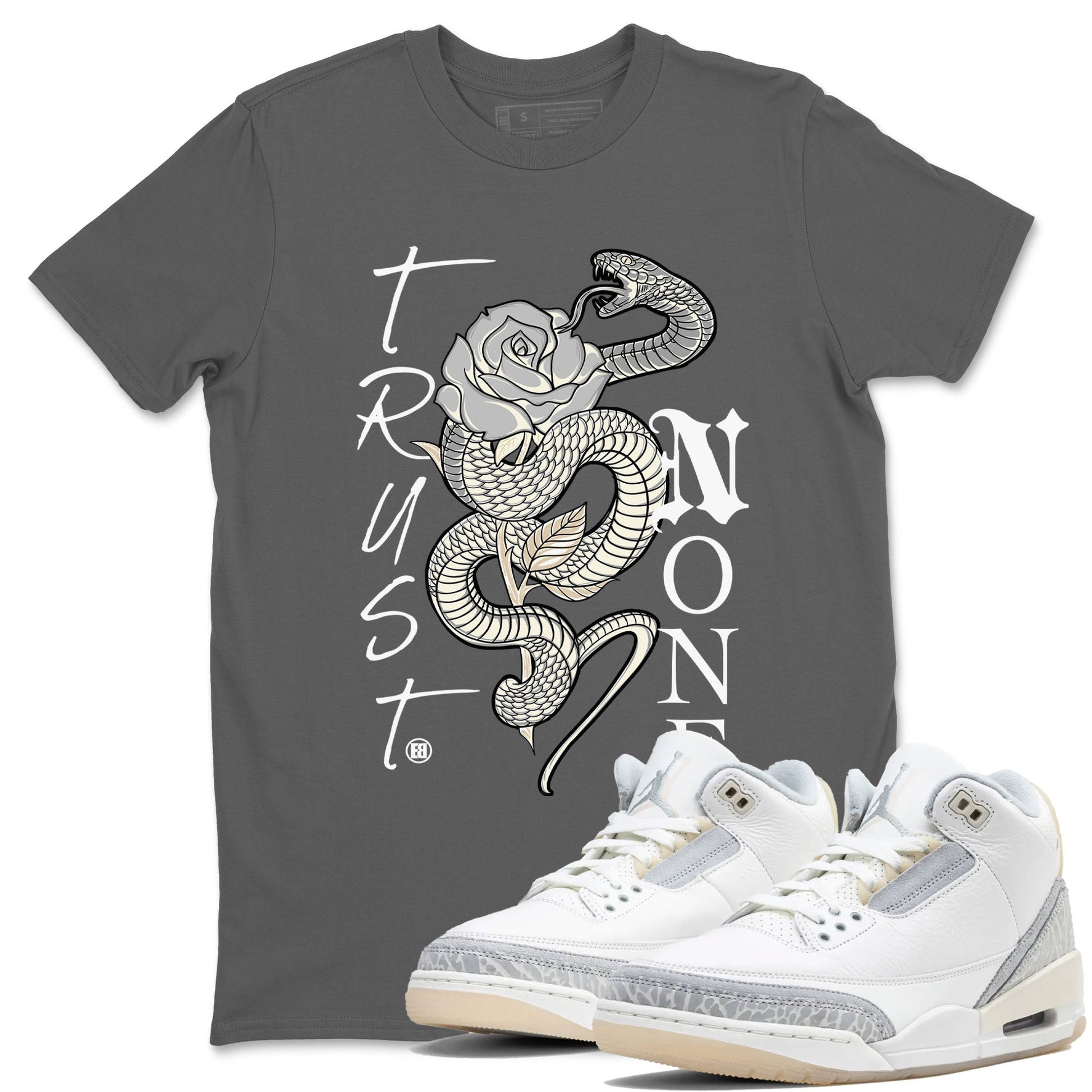 Air Jordan 3 Craft Ivory shirt to match jordans Trust None sneaker tees 3s Ivory SNRT Sneaker Release Tees unisex cotton Cool Grey 1 crew neck shirt