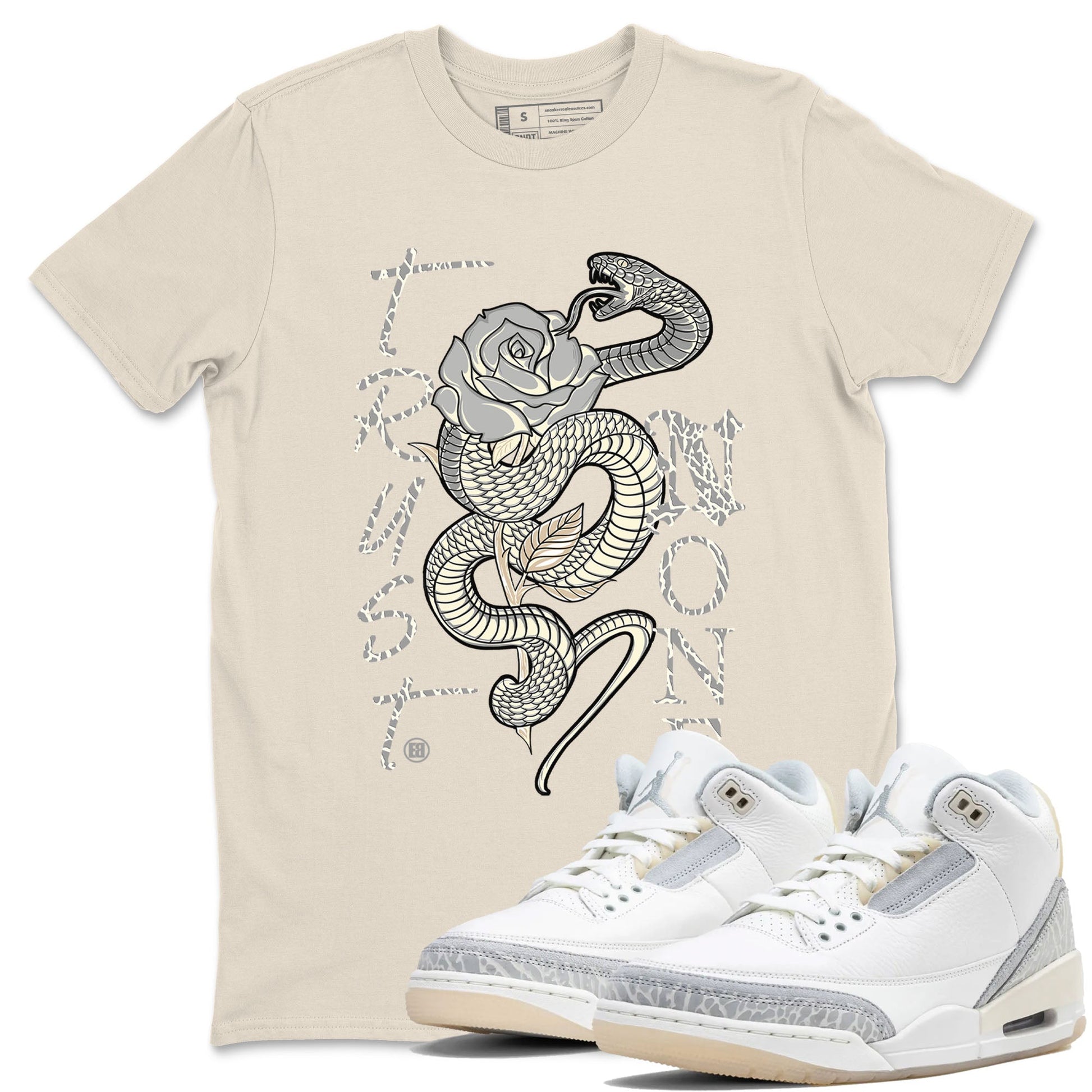 Air Jordan 3 Craft Ivory shirt to match jordans Trust None sneaker tees 3s Ivory SNRT Sneaker Release Tees unisex cotton Natural 1 crew neck shirt