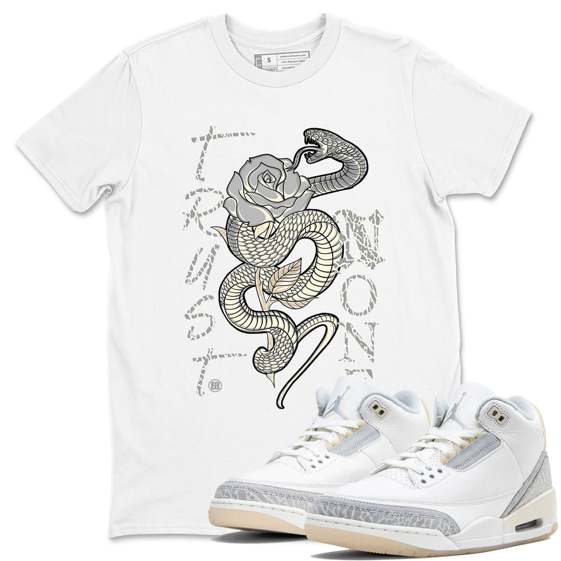 Air Jordan 3 Craft Ivory shirt to match jordans Trust None sneaker tees 3s Ivory SNRT Sneaker Release Tees unisex cotton White 1 crew neck shirt