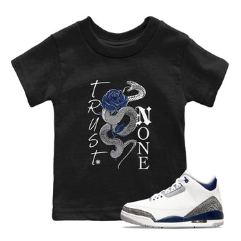 Air Jordan 3 Midnight Navy shirt to match jordans Trust None sneaker tees 3s Midnight Navy SNRT sneaker release tees baby toddler Black 1 cotton sneaker tee