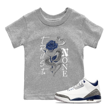 Air Jordan 3 Midnight Navy shirt to match jordans Trust None sneaker tees 3s Midnight Navy SNRT sneaker release tees baby toddler Heather Grey 1 cotton sneaker tee