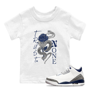 Air Jordan 3 Midnight Navy shirt to match jordans Trust None sneaker tees 3s Midnight Navy SNRT sneaker release tees baby toddler White 1 cotton sneaker tee