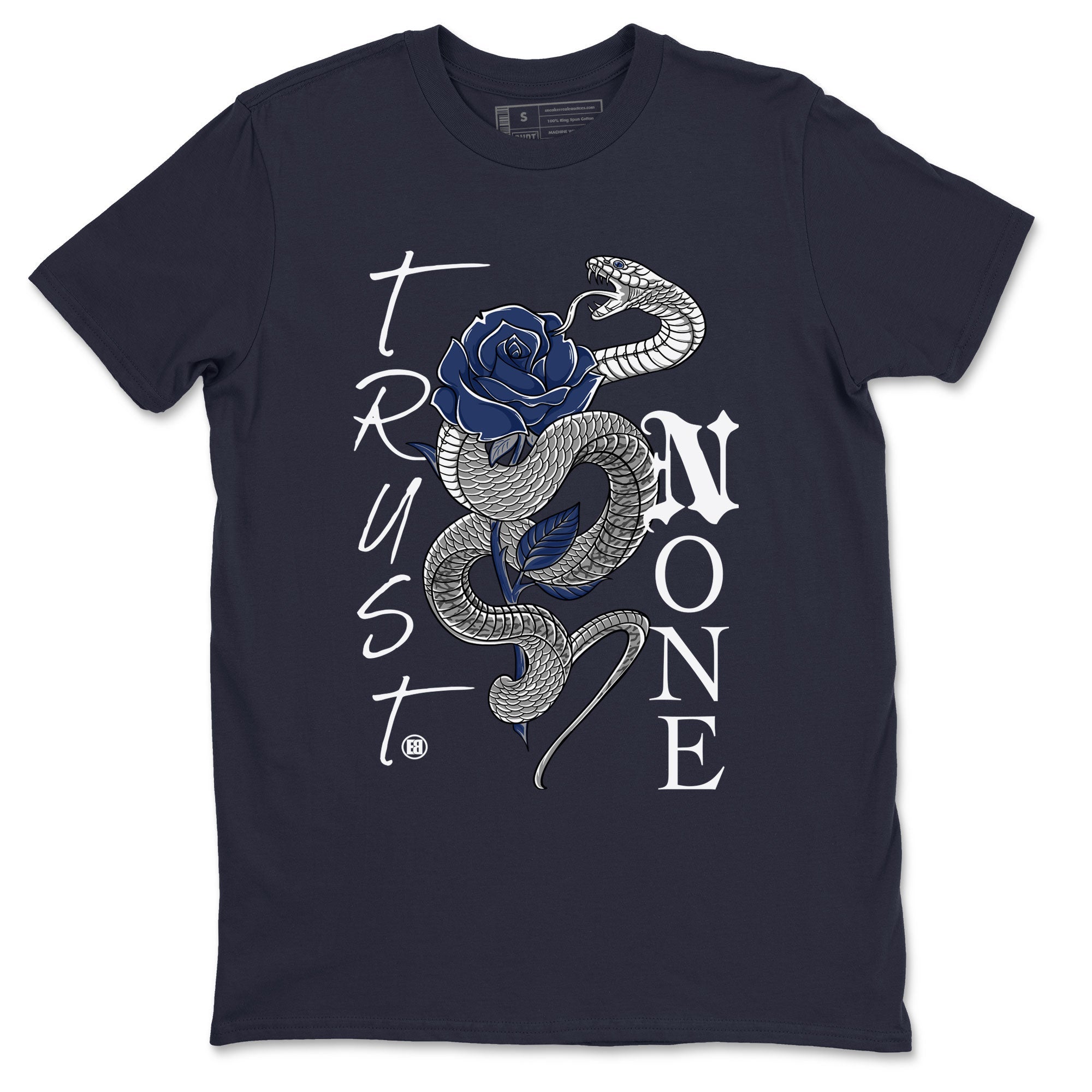 AJ3 Midnight Navy shirt to match jordans Trust None sneaker tees 3s Midnight Navy SNRT sneaker release Tees unisex cotton Navy 2 crew neck shirt