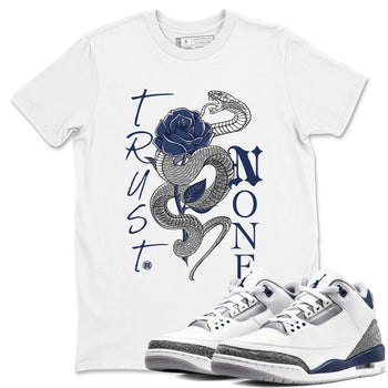 AJ3 Midnight Navy shirt to match jordans Trust None sneaker tees 3s Midnight Navy SNRT sneaker release Tees unisex cotton White 1 crew neck shirt