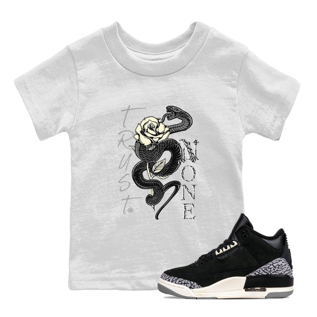 Air Jordan 3 Off Noir shirt to match jordans Trust None sneaker tees Air Jordan 3 Retro Off Noir SNRT Sneaker Tees Baby Toddler White 1 T-Shirt