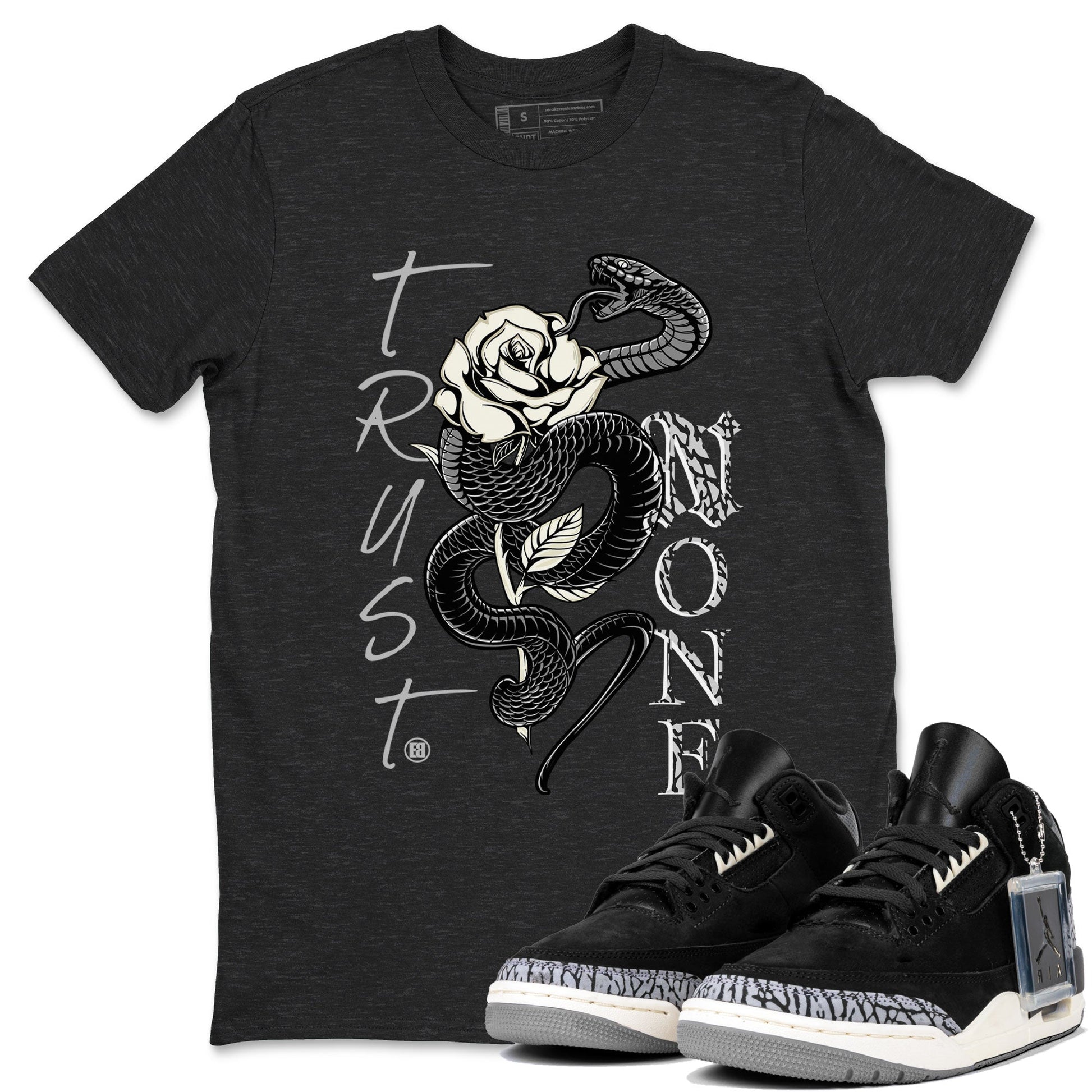 Air Jordan 3 Off Noir shirt to match jordans Trust None sneaker tees Air Jordan 3 Retro Off Noir SNRT Sneaker Tees Unisex Charcoal Heather 1 T-Shirt