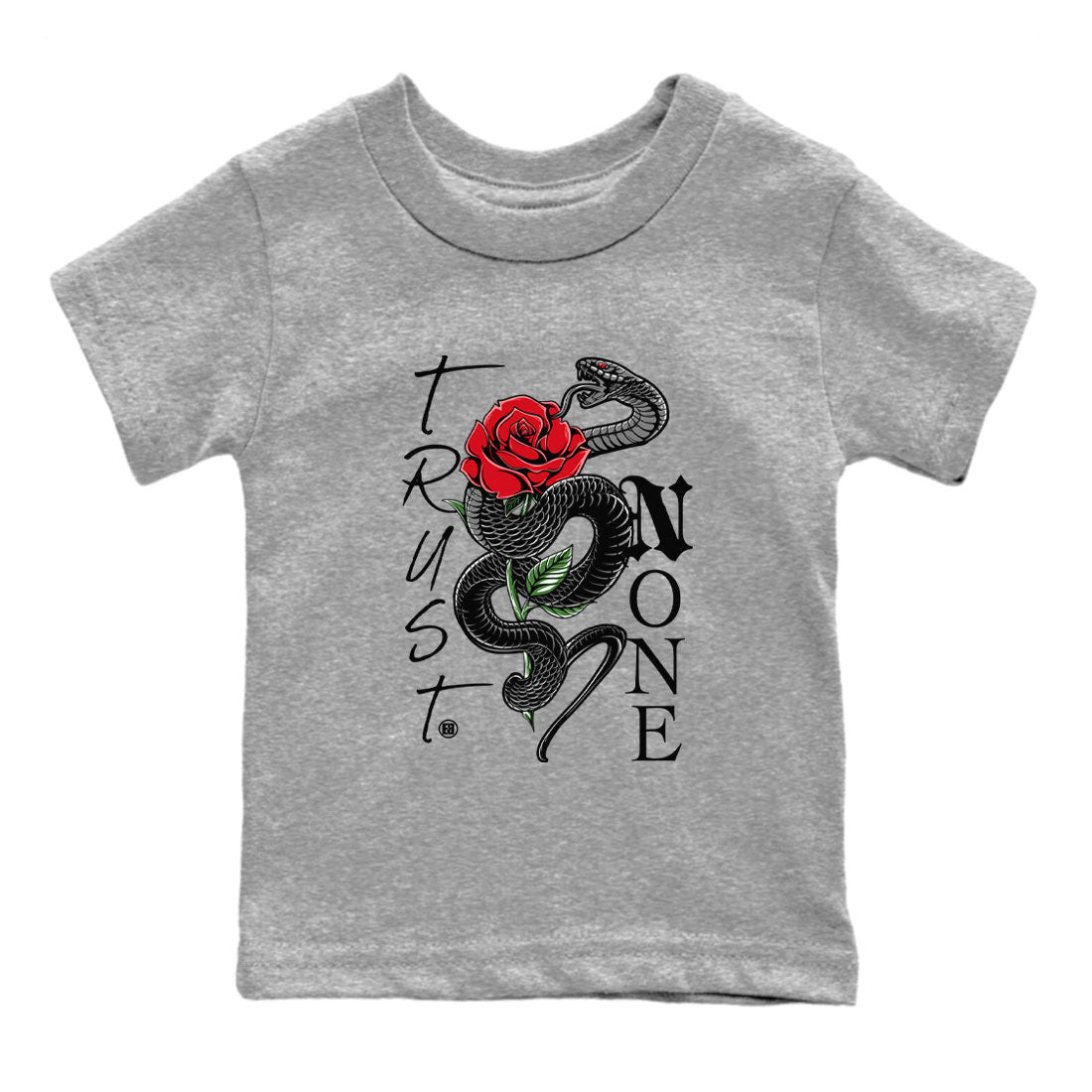 Air Jordan 4 Bred Reimagined shirt to match jordans Trust None sneaker shirts AJ4 Bred Reimagined SNRT Sneaker Tees baby toddler Heather Grey 2 cotton Shirt