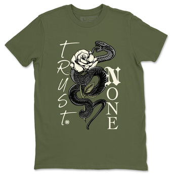 Air Jordan 4 Medium Olive shirt to match jordans Trust None sneaker match tees 4s Olive SNRT Sneaker Release Tees Unisex Military Green 2 T-Shirt