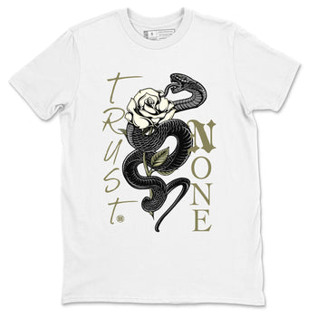 Air Jordan 4 Medium Olive shirt to match jordans Trust None sneaker match tees 4s Olive SNRT Sneaker Release Tees Unisex White 2 T-Shirt