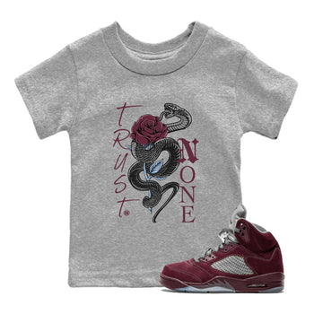 Jordan 5 Burgundy Shirts Trust None Sneaker Tees Air Jordan 5 Burgundy Sneaker Release Tees Kids Shirts Heather Grey 1