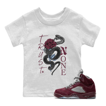 Jordan 5 Burgundy Shirts Trust None Sneaker Tees Air Jordan 5 Burgundy Sneaker Release Tees Kids Shirts White 1