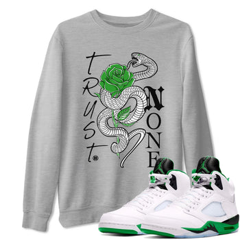 5s Lucky Green shirt to match jordans Trust None sneaker tees Air Jordan 5 Retro Lucky Green SNRT Sneaker Release Tees Cotton Sneaker Tee Heather Grey 1 T-Shirt