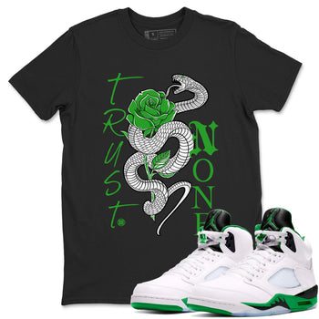 5s Lucky Green shirt to match jordans Trust None sneaker tees Air Jordan 5 Retro Lucky Green SNRT Sneaker Release Tees Cotton Sneaker Tee Black 1 T-Shirt