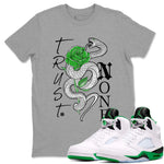 5s Lucky Green shirt to match jordans Trust None sneaker tees Air Jordan 5 Retro Lucky Green SNRT Sneaker Release Tees Cotton Sneaker Tee Heather Grey 1 T-Shirt